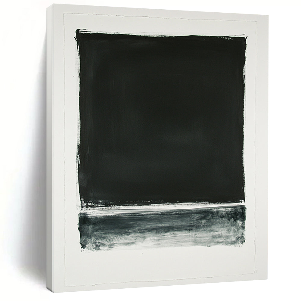 Black and White Textured Rectangle "Raw Simplicity" Painting On Canvas HB278