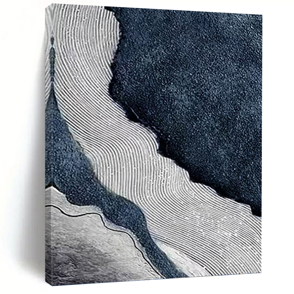 Enormous - Sized Vertical Hand - Painted Textured Custom Abstract Ode, for Living Room and Entryway DKH1536