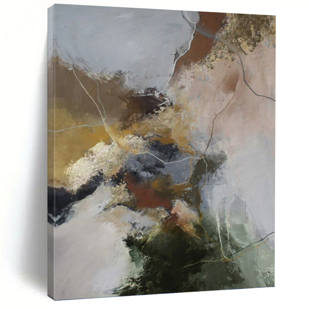 Custom - Tailored Hand - Painted Textured Abstract Canvas for Bedroom & Dining Room DKH1004