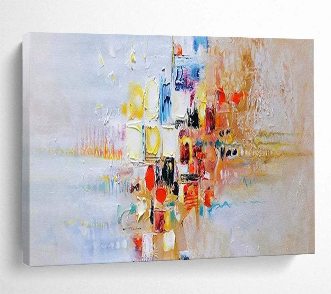Colorful Abstract Cityscape - Vibrant Living Room or Office Art DLZ180