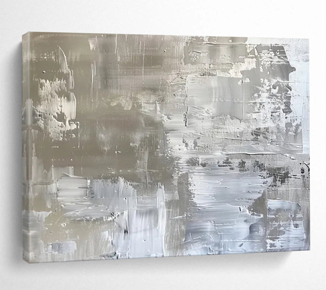 Silver Textured Abstract - Elegant Dining Room Accent DLZ104