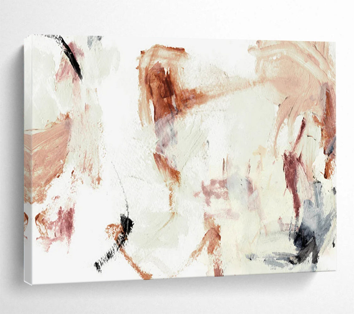 Warm Brown and Light Pink Abstract: Creating a Cozy Artistic Nook DLZ145