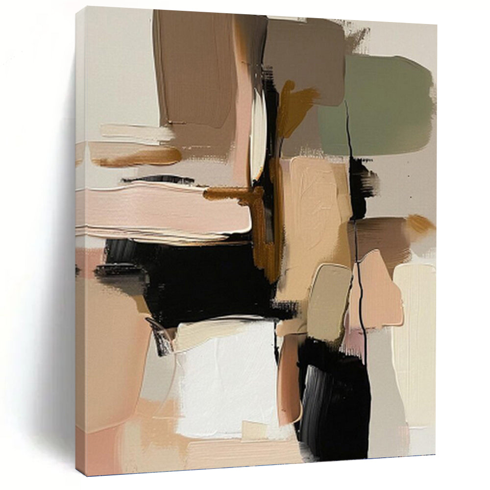 Captivatingly Large - Scale Hand - Painted Textured Abstract for Library & Reading Nook DKH1240