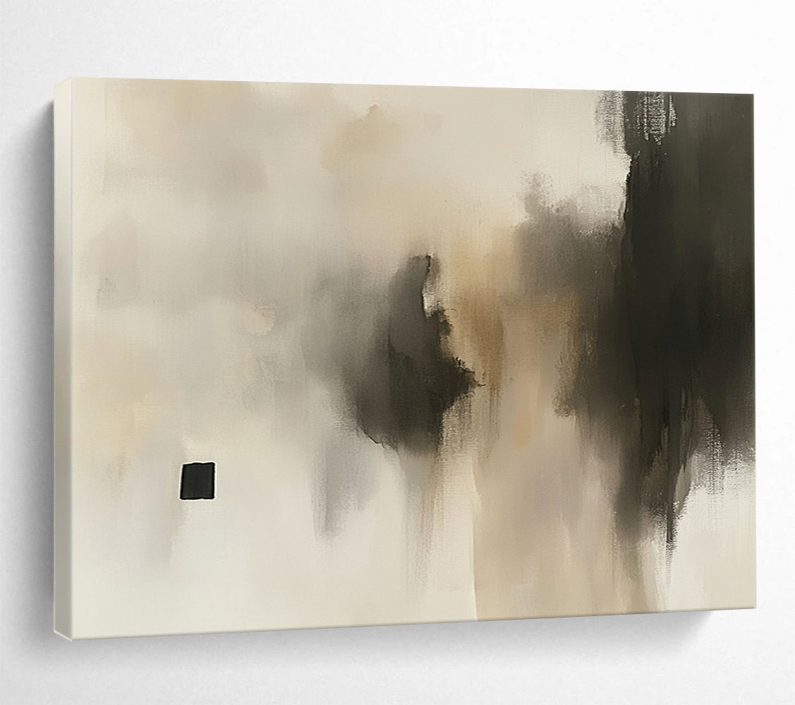 “Neutral Mist” - Beige, Gray, Black, Subtle Textures - Minimalist Acrylic Painting HB1545