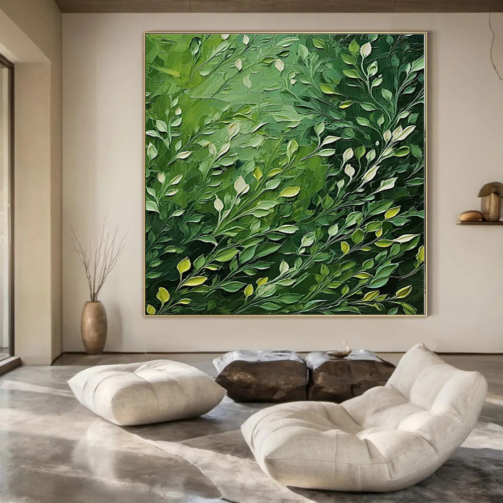Grand Abstract Painting for Kids' Treehouse Interiors - Hand-Painted Mixed Media