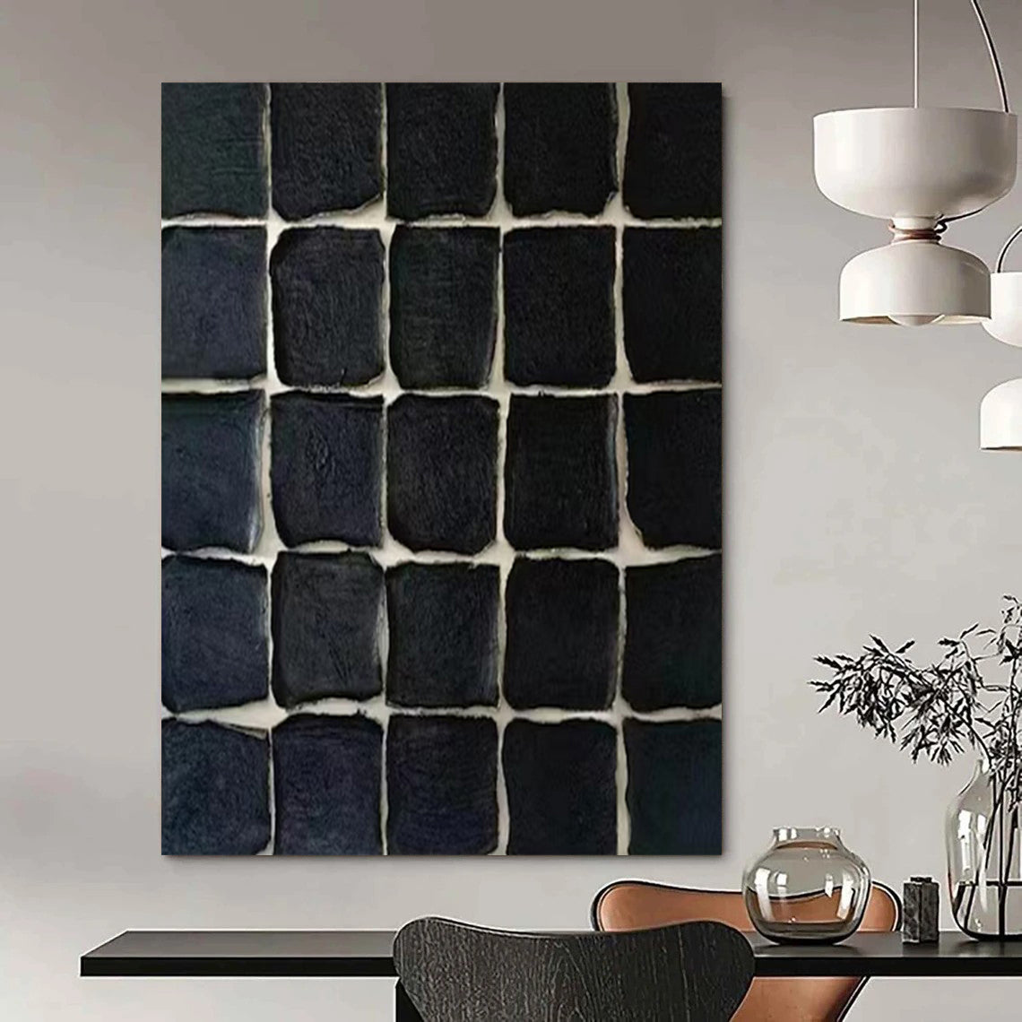 Oversized Hand-Painted Modern Abstract Painting for Family Home Teen Bedrooms