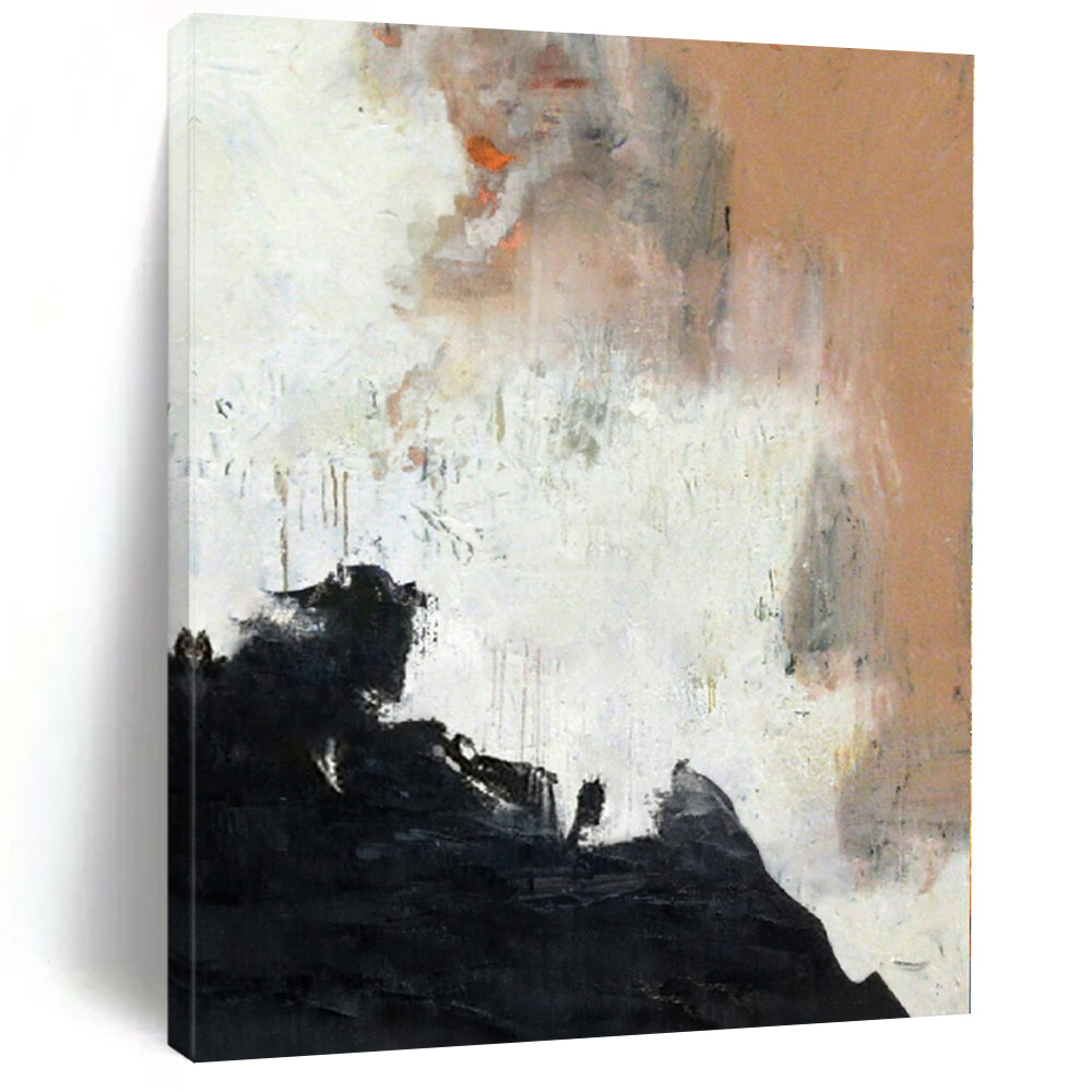 Regal Hand-Painted Abstract Canvas for Living Room Foyer Adjacent Walls