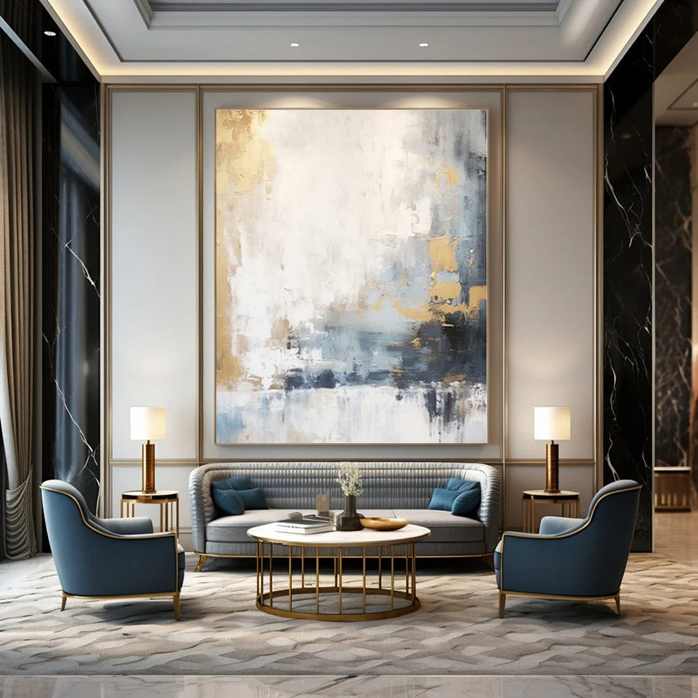 Hand-Painted Personalized Abstract Mural for Bar and Hotel Guest Rooms