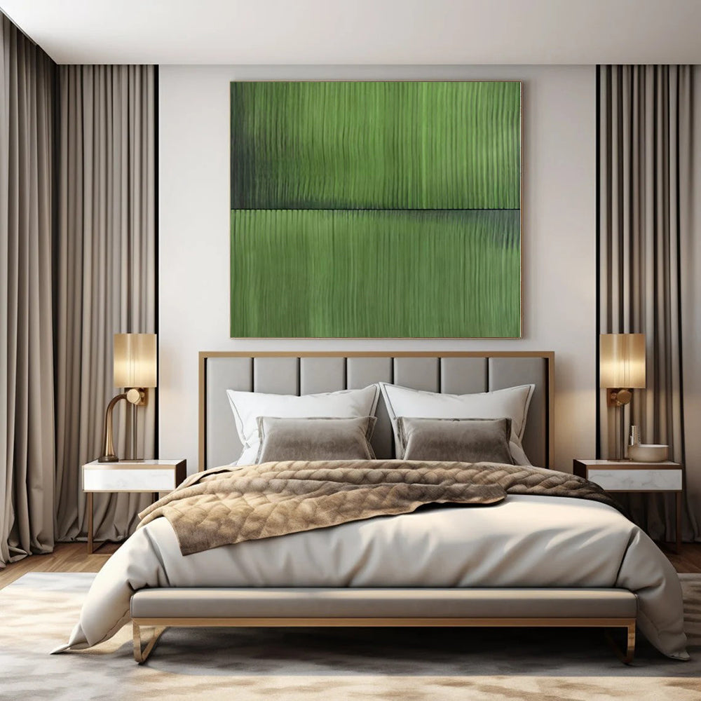 Immense Abstract Canvas for Media Room Recesses - Hand-Painted Resin on Linen