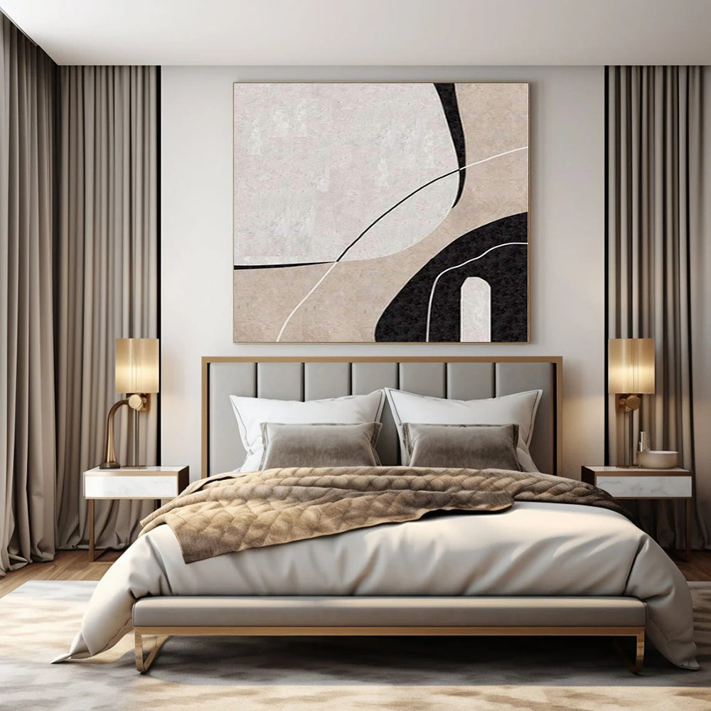 Colossal Hand-Painted Contemporary Abstract Canvas for Family Home Great Rooms