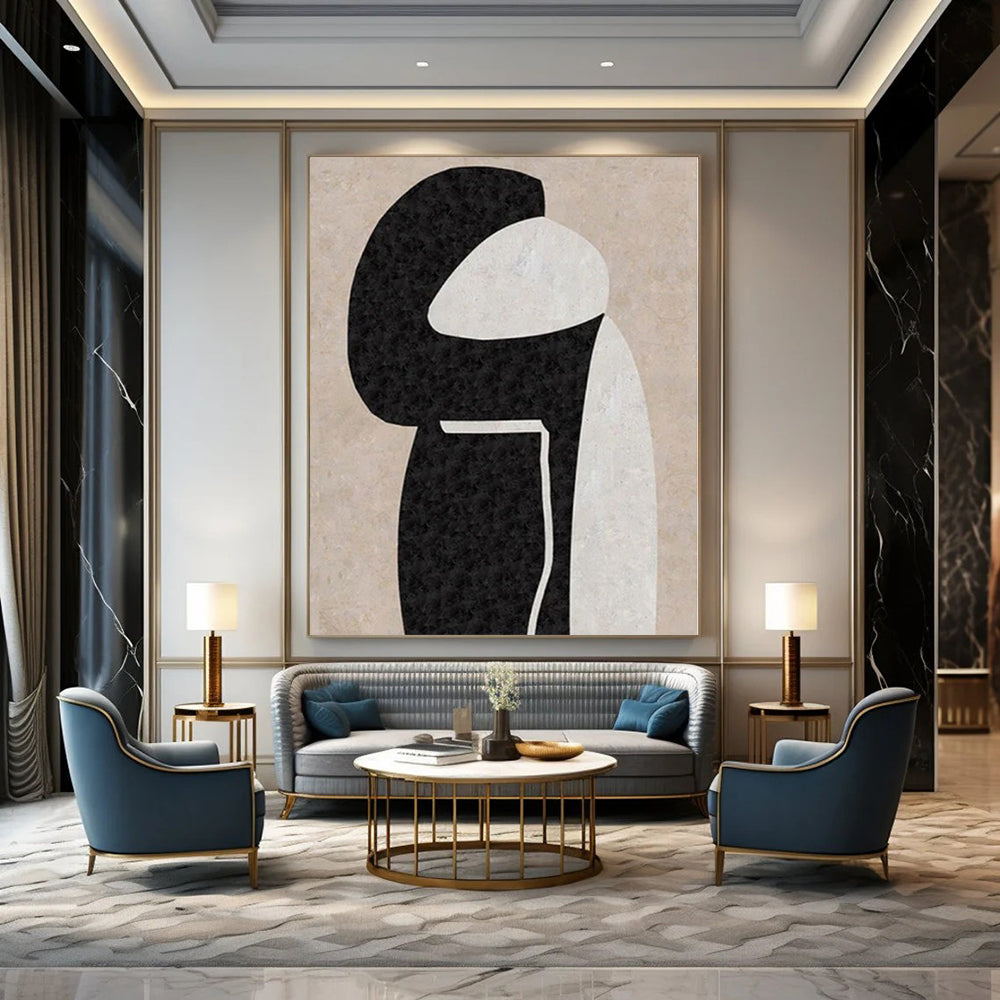 Huge Hand-Painted Contemporary Abstract Painting for Living Room Above Entryways