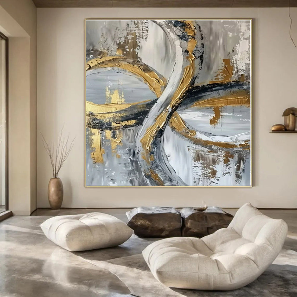 Nautical Nook Hand-Painted Abstract Wall Decor for Coastal Bedrooms