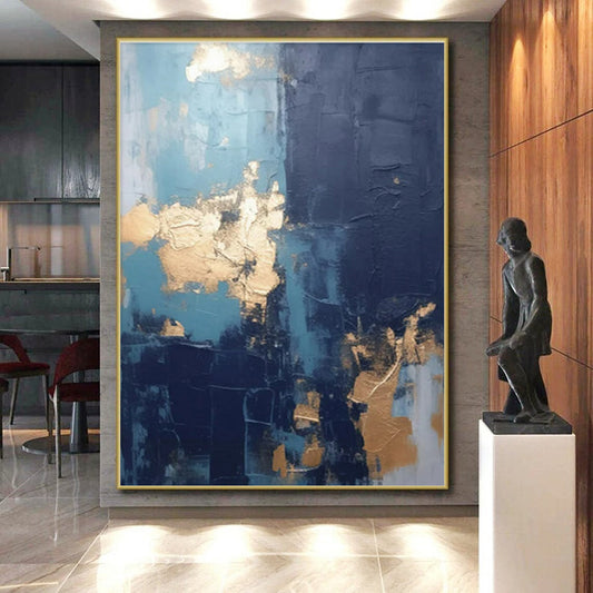 Oversized Contemporary Abstract Canvas for Mudroom Functional and Stylish Makeover