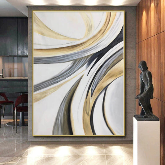 Large Custom Abstract Painting for Home Bar and Beverage Station Feature Walls