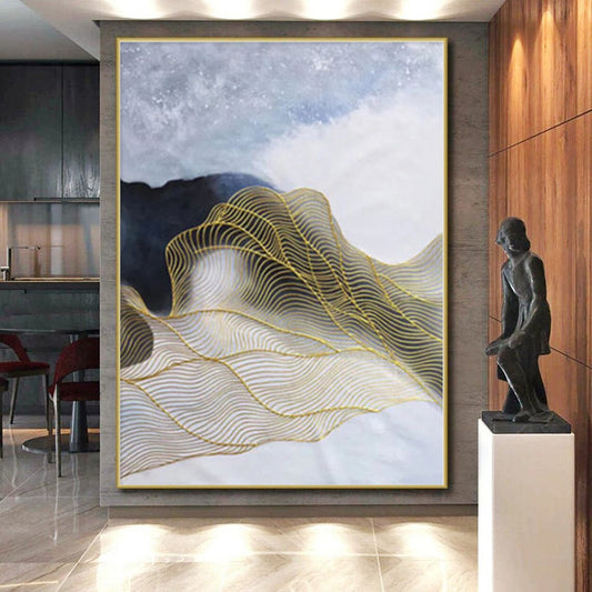 Large-Scale Custom Abstract Art for Guest Room Feature Wall