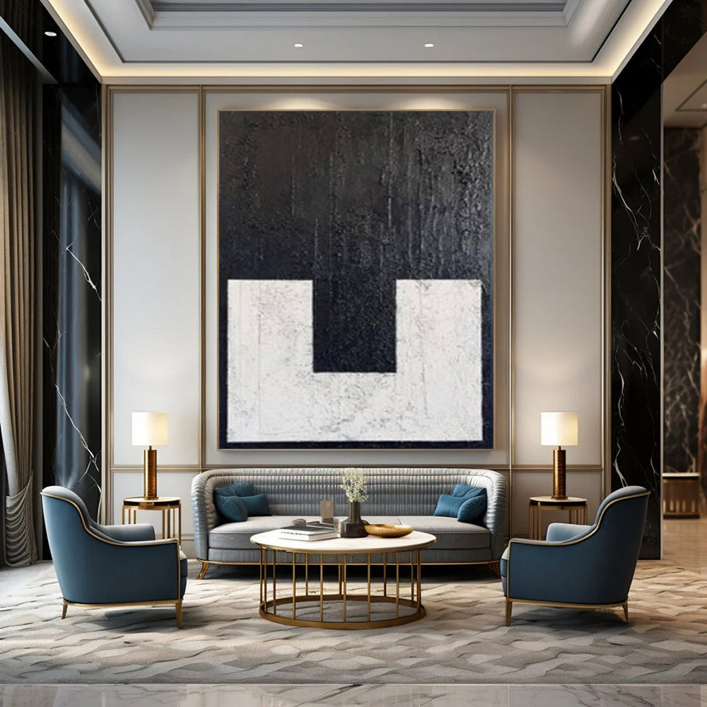 Huge Hand-Painted Contemporary Abstract Painting for Family Home Guest Bedrooms