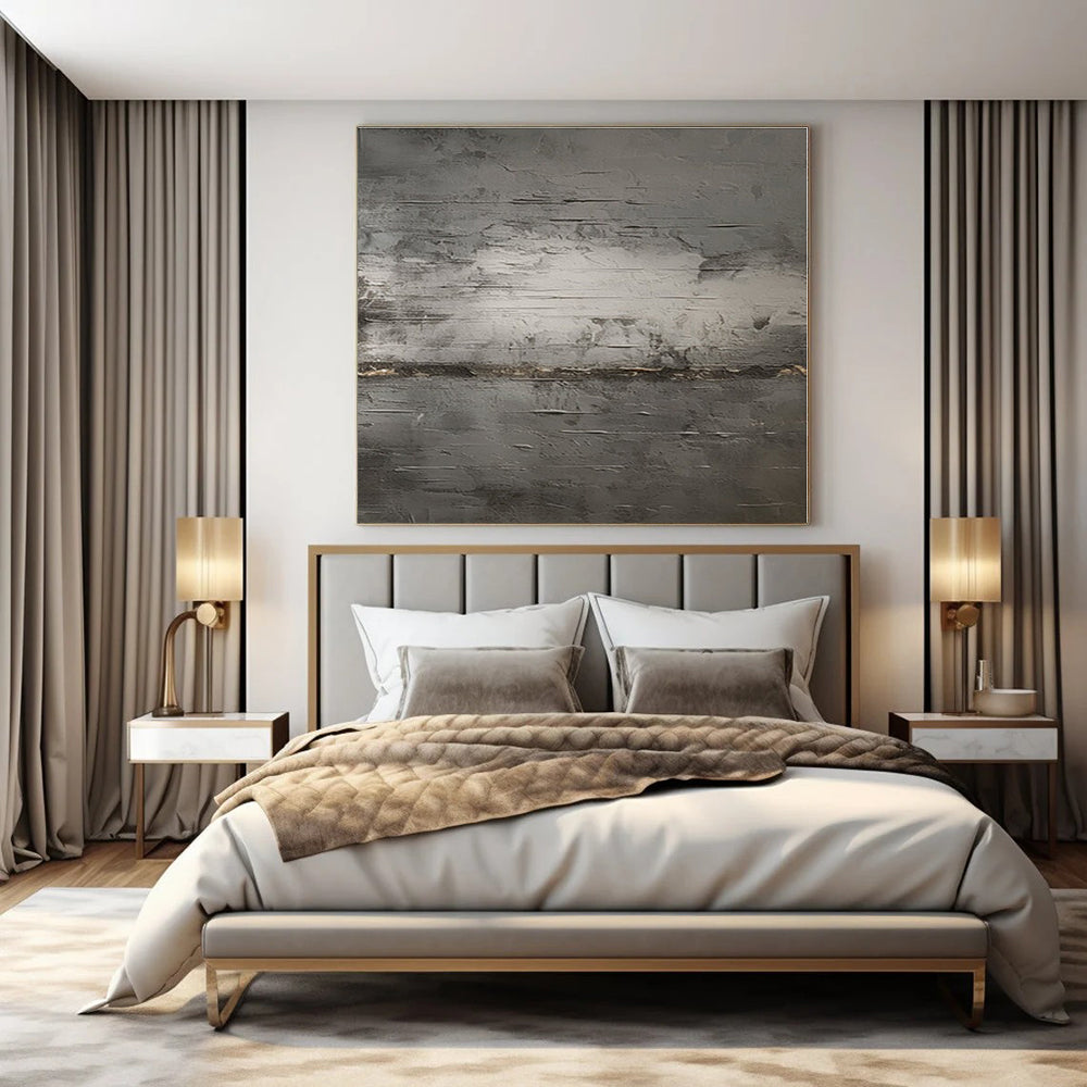Large-Scale Hand-Painted Abstract Canvas for Office and Living Room