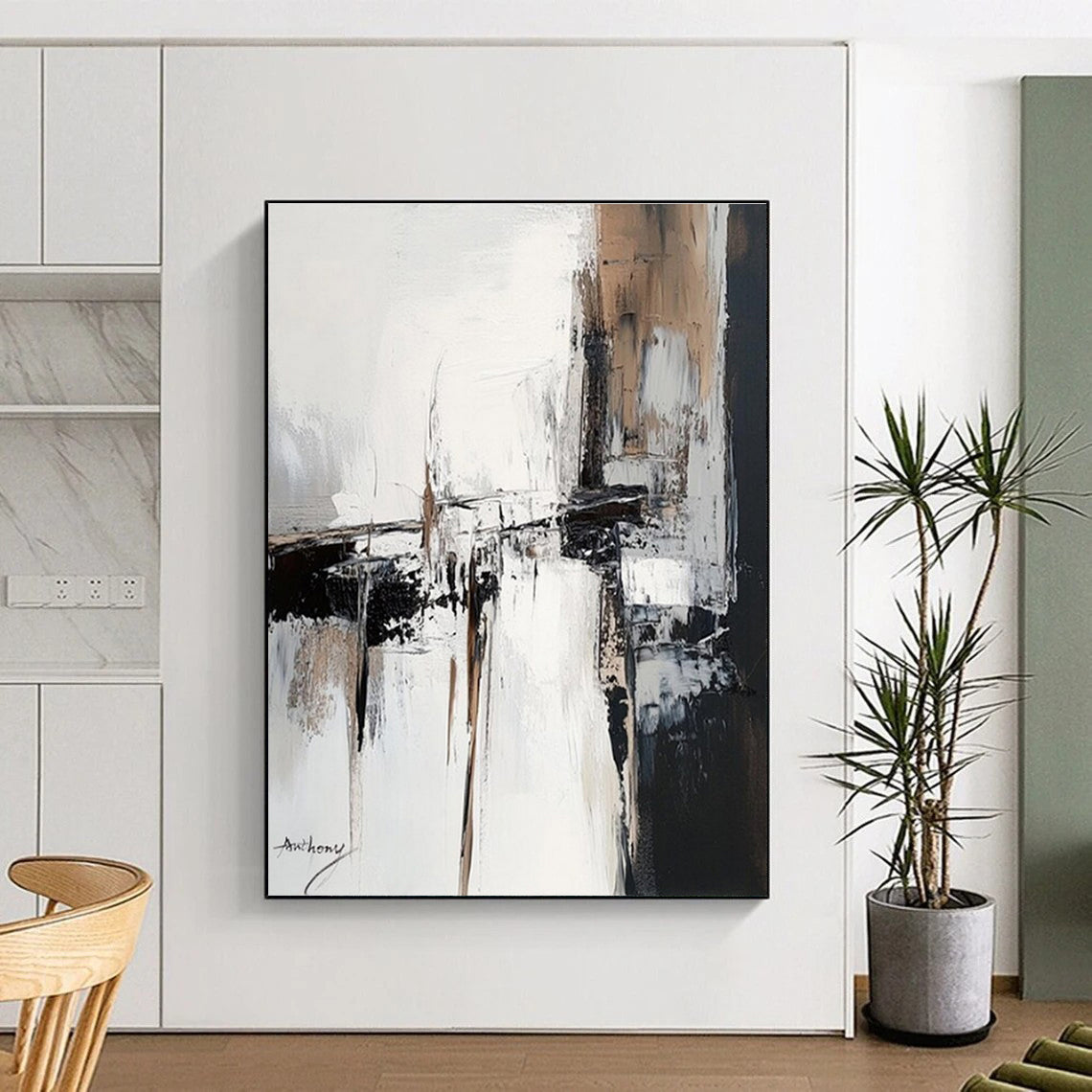 Colossal Contemporary Abstract Wall Art for Family Room Entertainment Zone