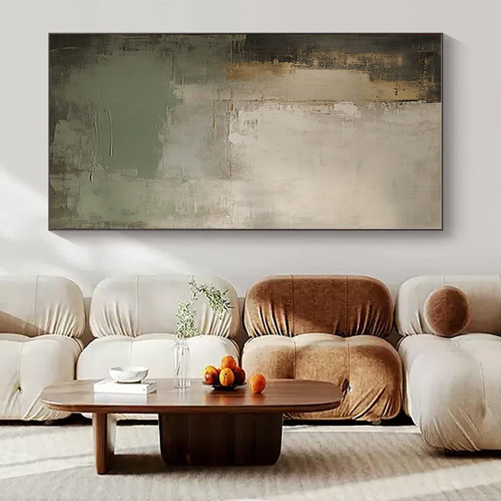 Oversized Custom Hand-Painted Abstract Mural for Living Room and Bar