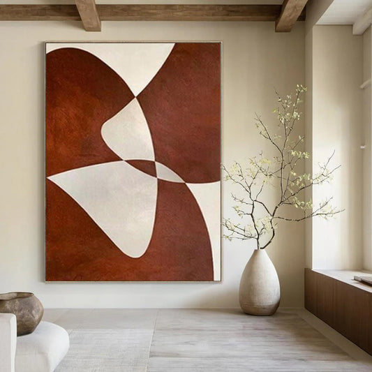 Huge Hand-Painted Contemporary Abstract Painting for Living Room Vaulted Ceilings