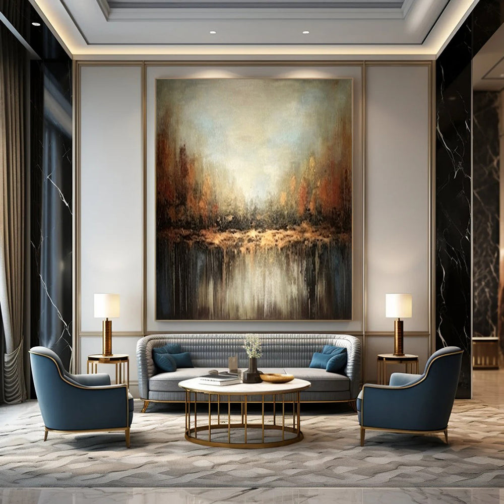 Giant Hand-Painted Contemporary Abstract Art for Villa Home Gyms