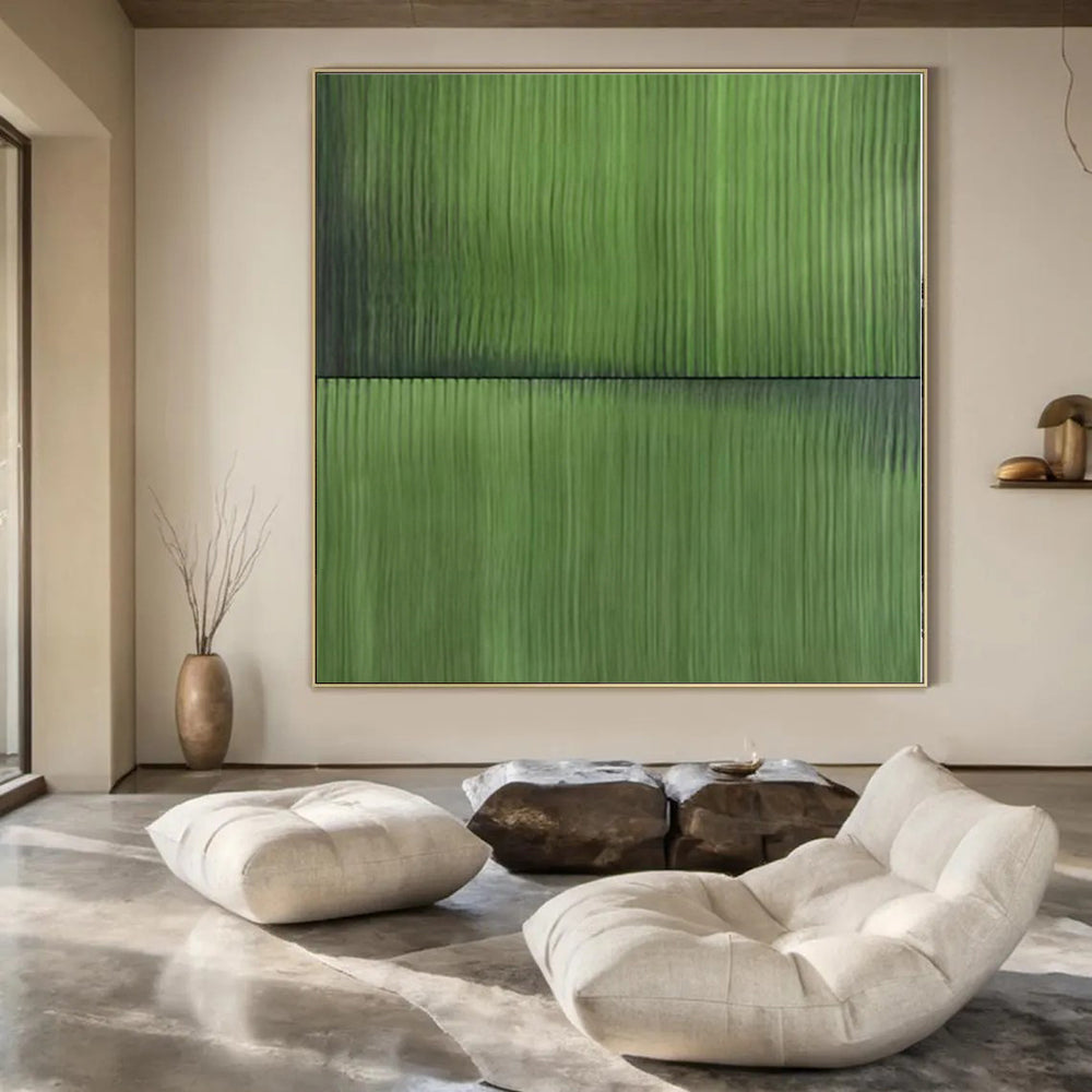 Immense Abstract Canvas for Media Room Recesses - Hand-Painted Resin on Linen