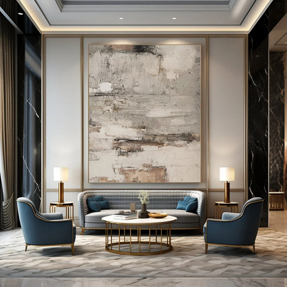 Grand Handcrafted Abstract Painting for Boutique Retail Store Feature Walls