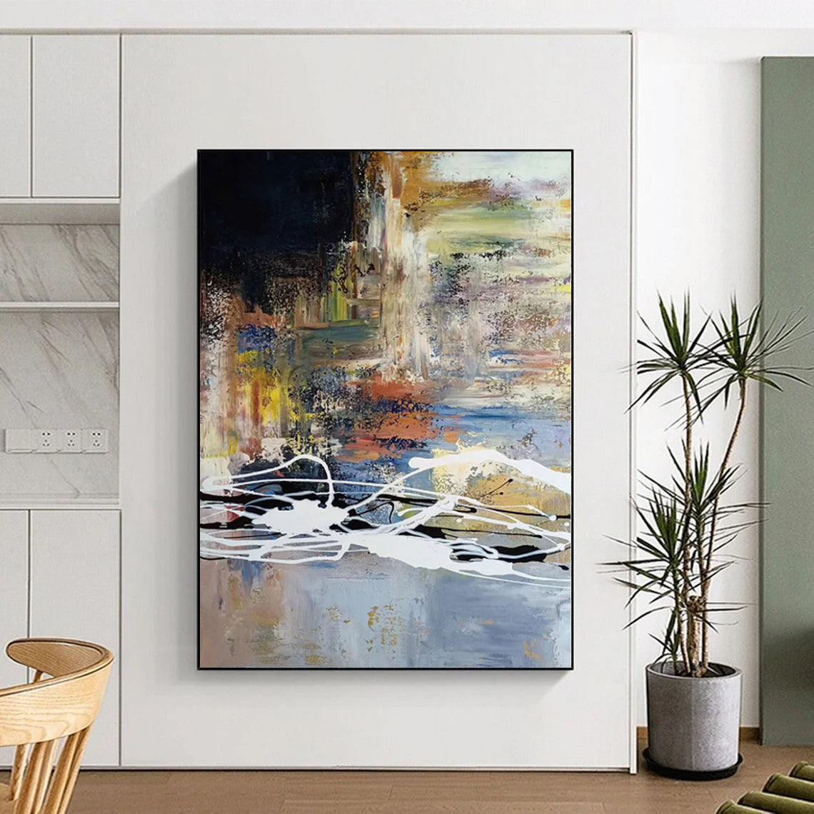 Immense Made-to-Order Abstract Canvas for Kitchen Breakfast Bar Feature Walls