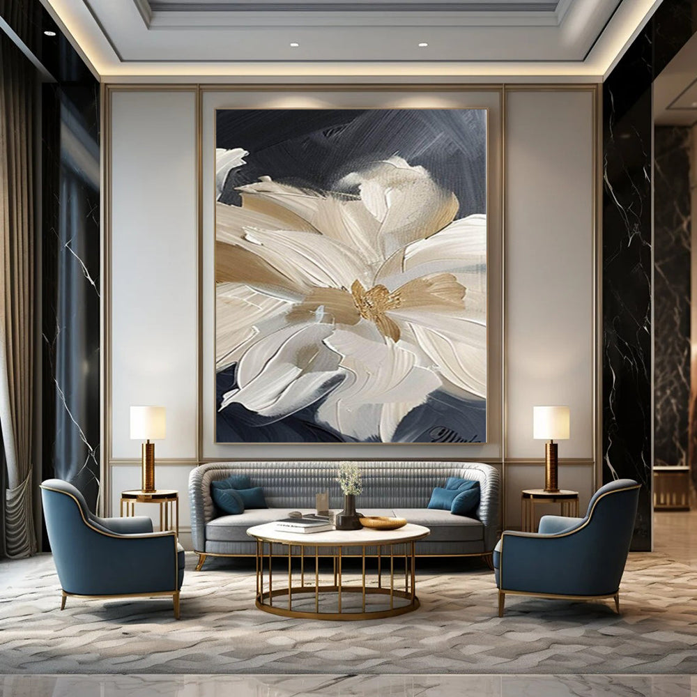 Huge Hand-Painted Contemporary Abstract Painting for Family Home Sunrooms