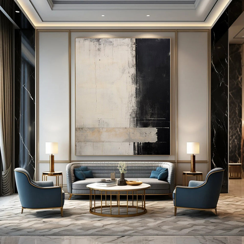 Hand-Painted Personalized Abstract Canvas for Bar & Hotel Lobby