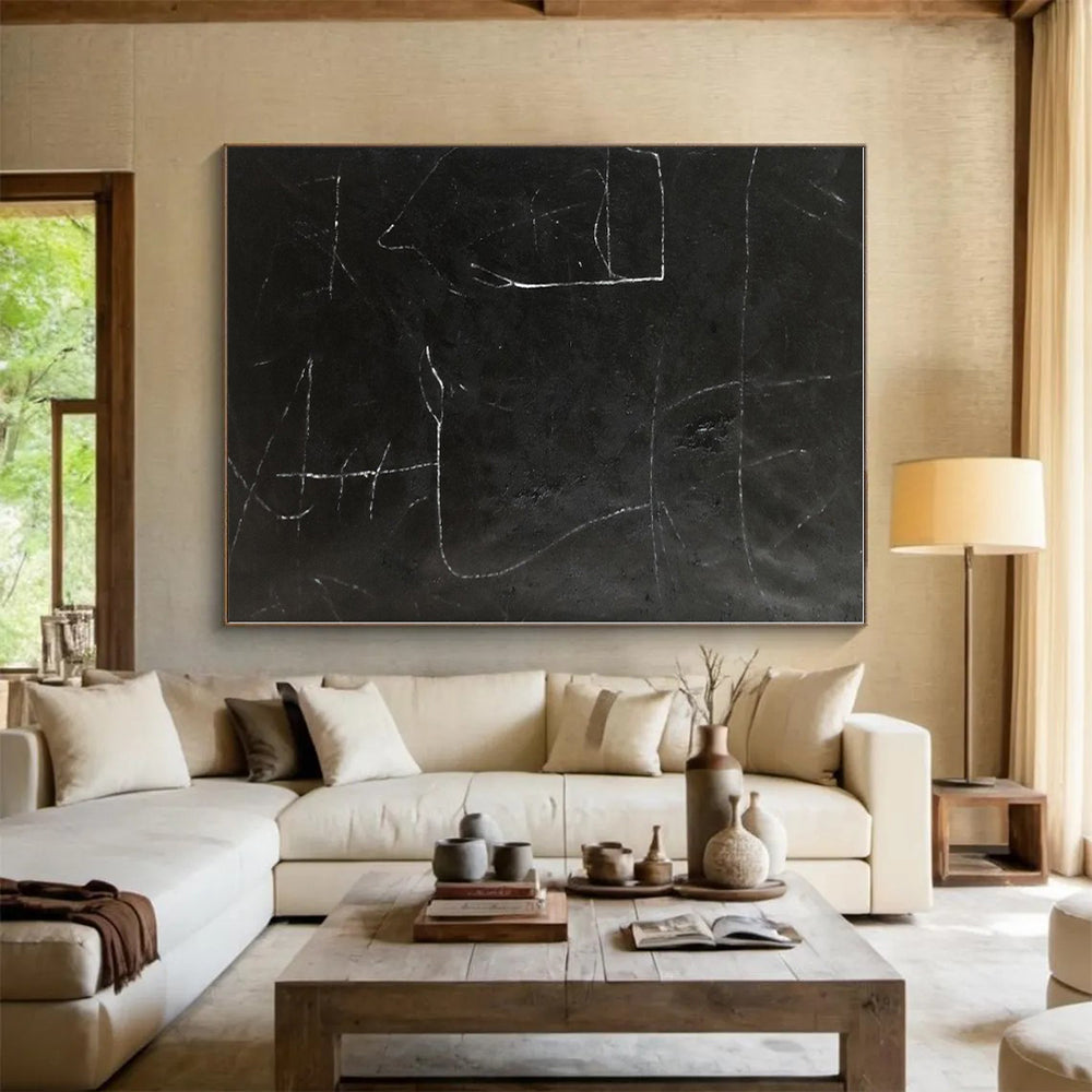 Vast Custom Abstract Painting for Sunroom Skylight Adjacent Wall