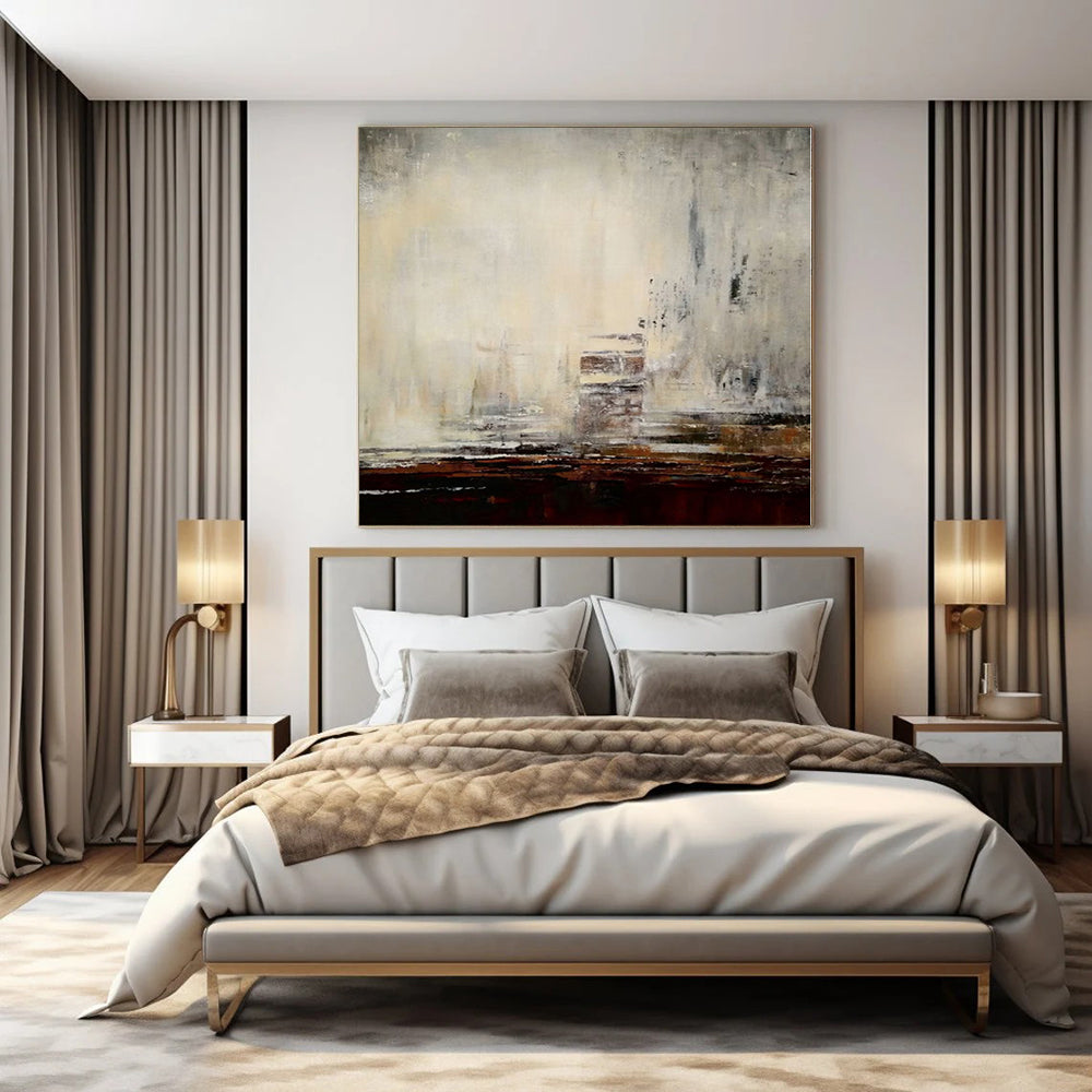 Grand Abstract Painting for School Bus Conversion Interiors - Hand-Painted Acrylic on Canvas