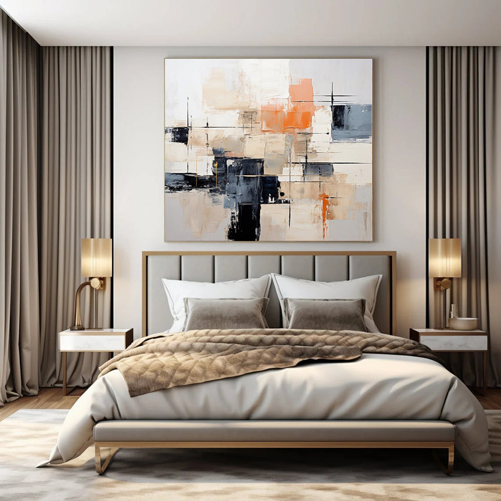 Grand Abstract Painting for Meditation Yurts - Hand-Painted Acrylic on Linen