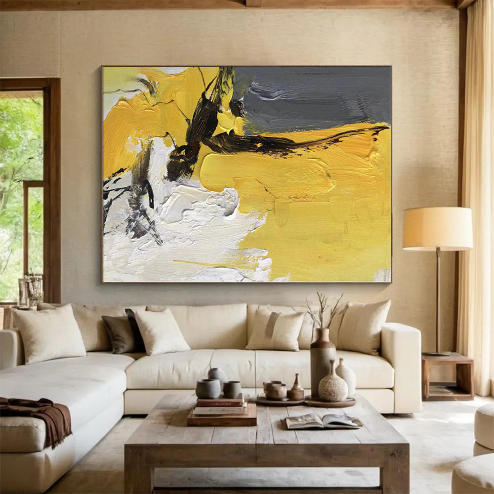 Grand Hand-Painted Abstract Canvas for Attic Storage and Display Areas