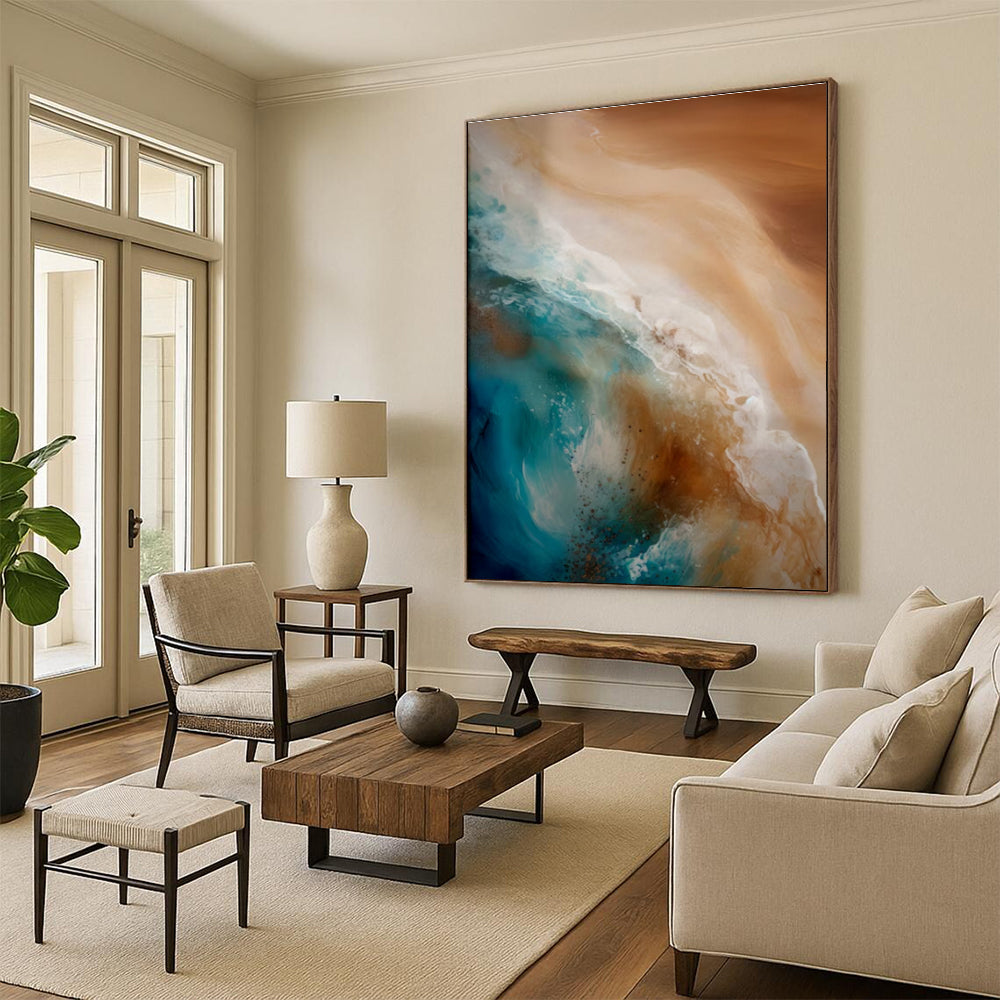Large-Scale Modern Abstract Canvas for Walk-in Closet Stylish Organization