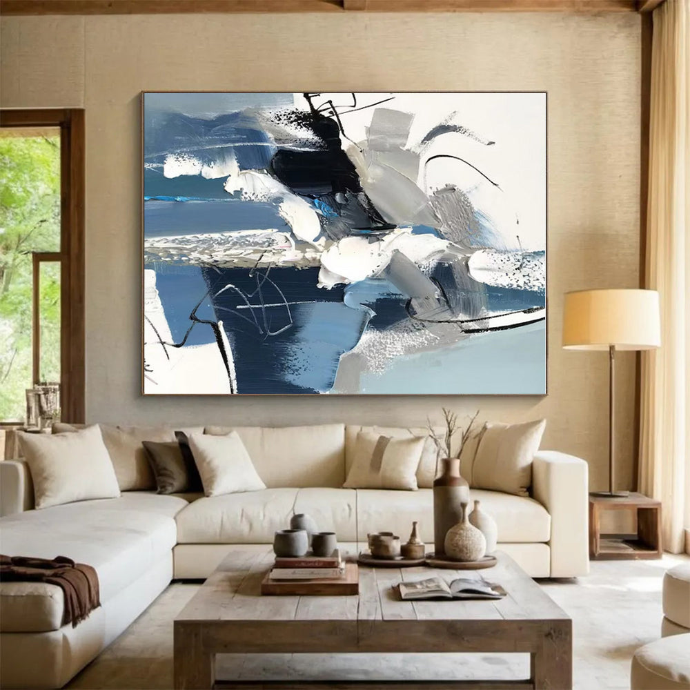 Monumental Modern Abstract Canvas for Nursery Soothing and Contemporary Design