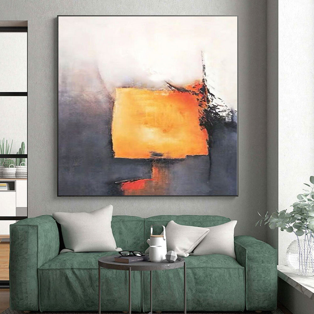 Large-Scale Custom Hand-Painted Abstract Canvas for Nursery Crib Feature Wall LargeART0591