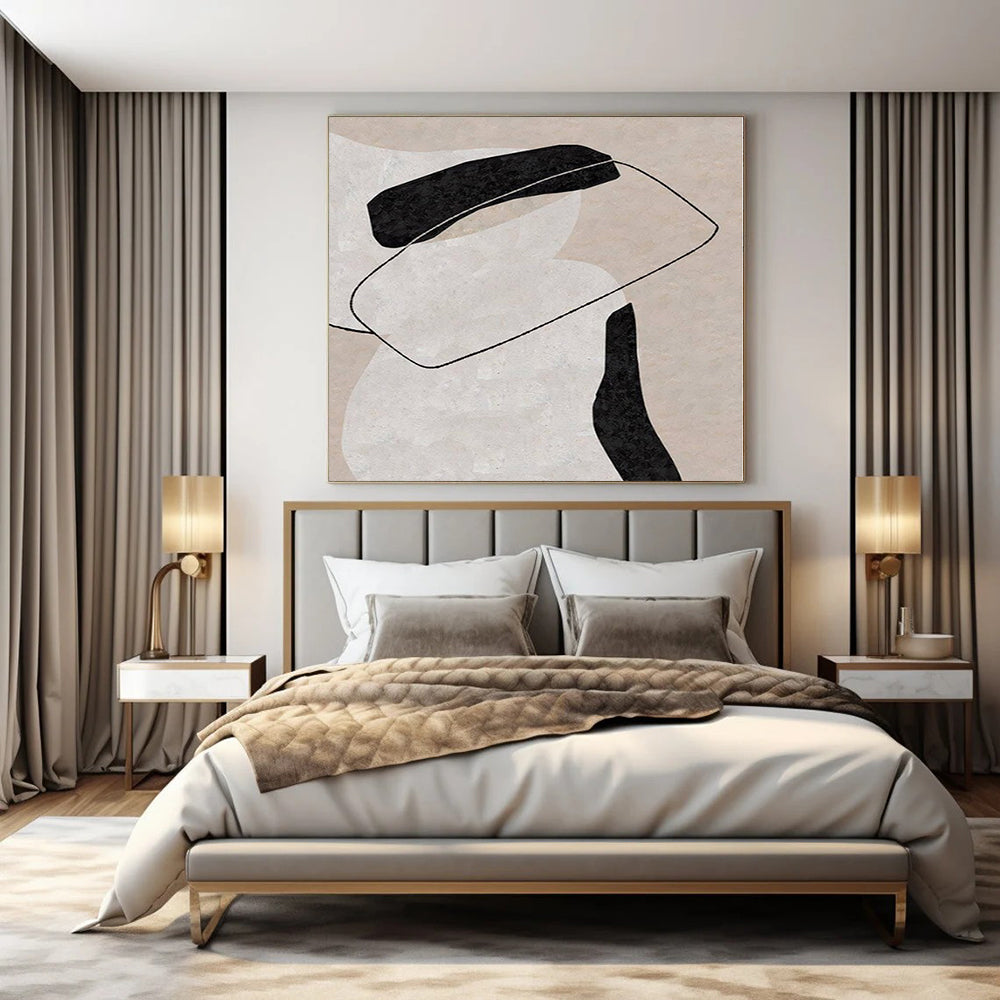 Large Hand-Painted Contemporary Abstract Wall Art for Living Room Coffee Table Vignettes