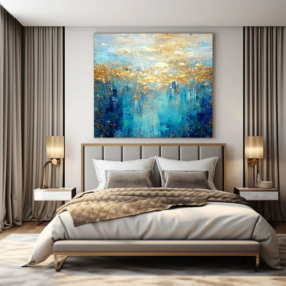 Gigantic Hand-Painted Modern Abstract Art for Villa Oceanfront Lounges