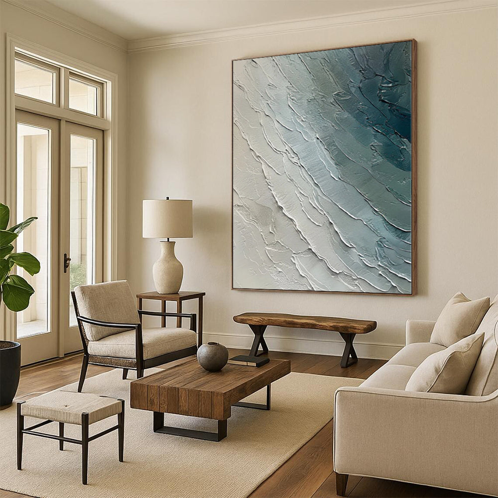 Custom Extra Large Abstract Weave Painting - Hand-Painted Gouache for Artisan Craft Studios