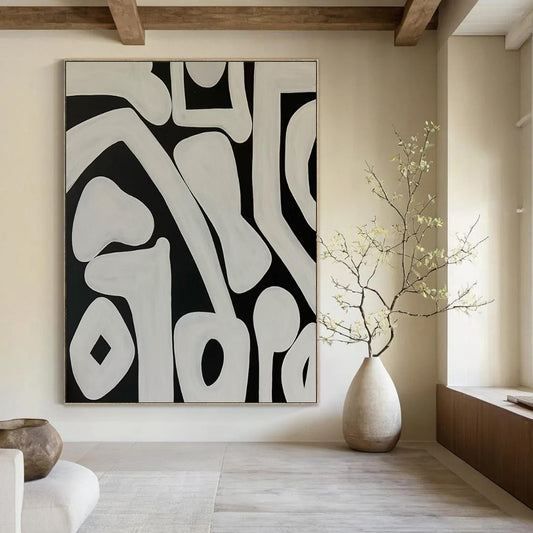 Gigantic Hand-Painted Modern Abstract Canvas for High-End Villa Living Rooms