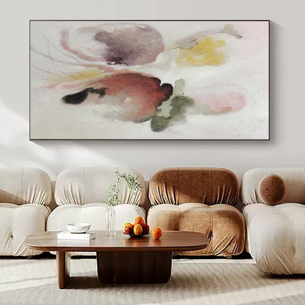 Hand-Painted Large Modern Abstract Wall Art for Family Home Entertainment Rooms