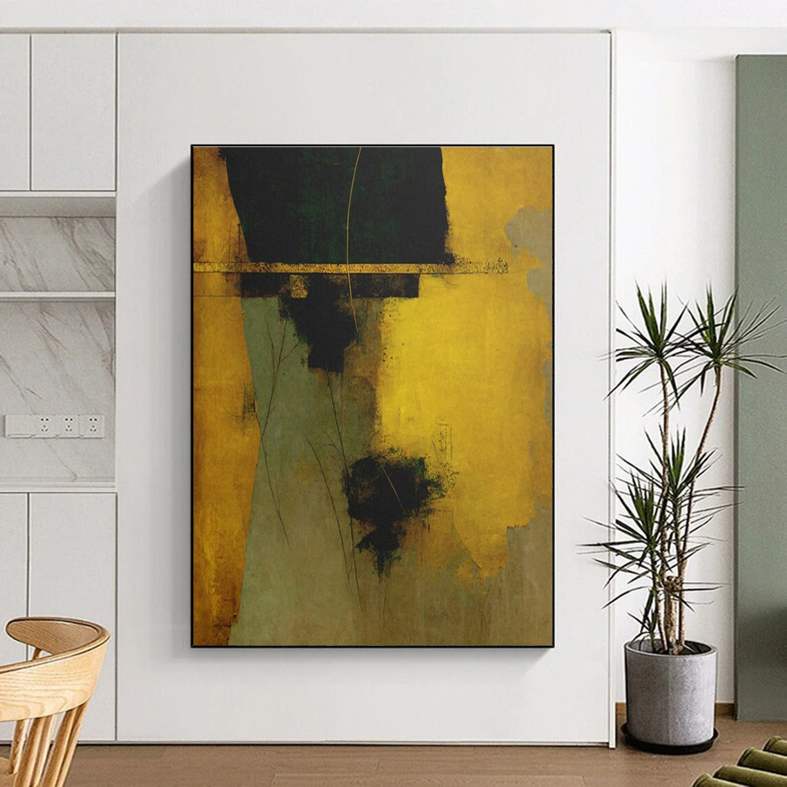 Giant Contemporary Abstract Painting for Master Bedroom Feature Wall in Modern Homes