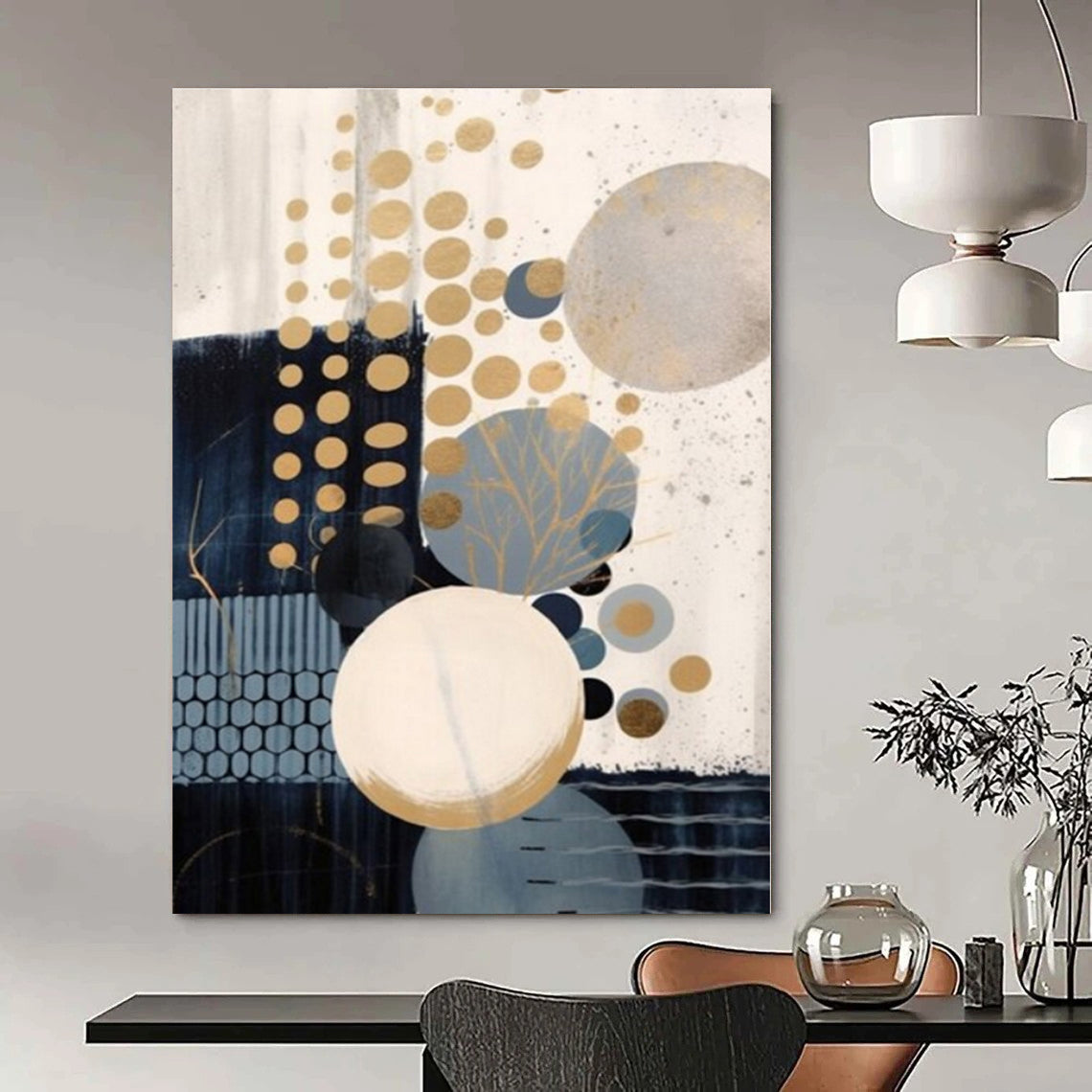 Bohemian Traveler Hand-Painted Abstract Canvas for Globetrotting Bedrooms