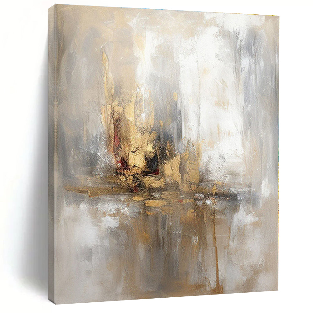 Super-Sized Abstract Minimalist Line Art Hand-Painted Canvas for Home Wine Cellar Wall
