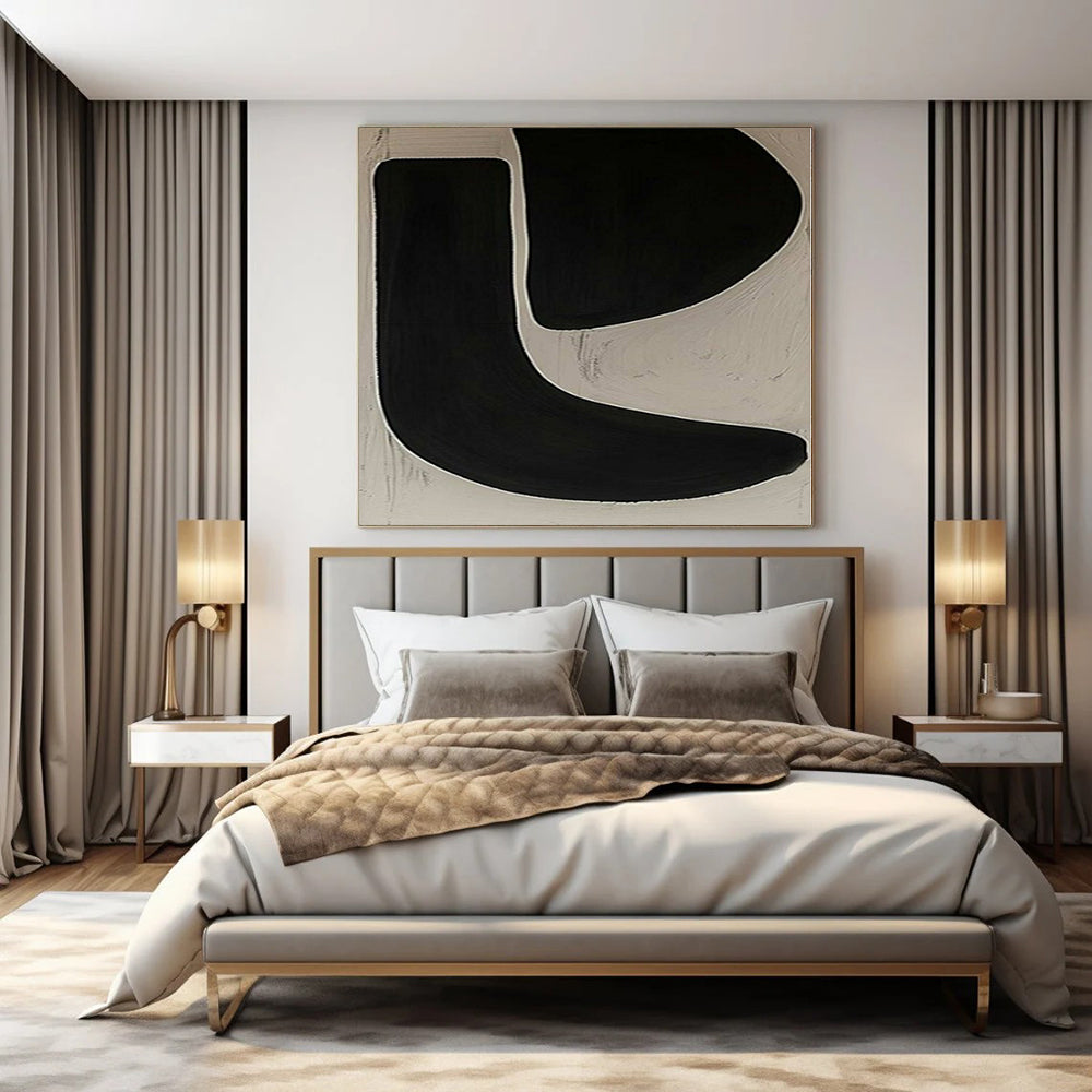 Large-Scale Hand-Painted Contemporary Abstract Mural for Family Home Laundry Rooms