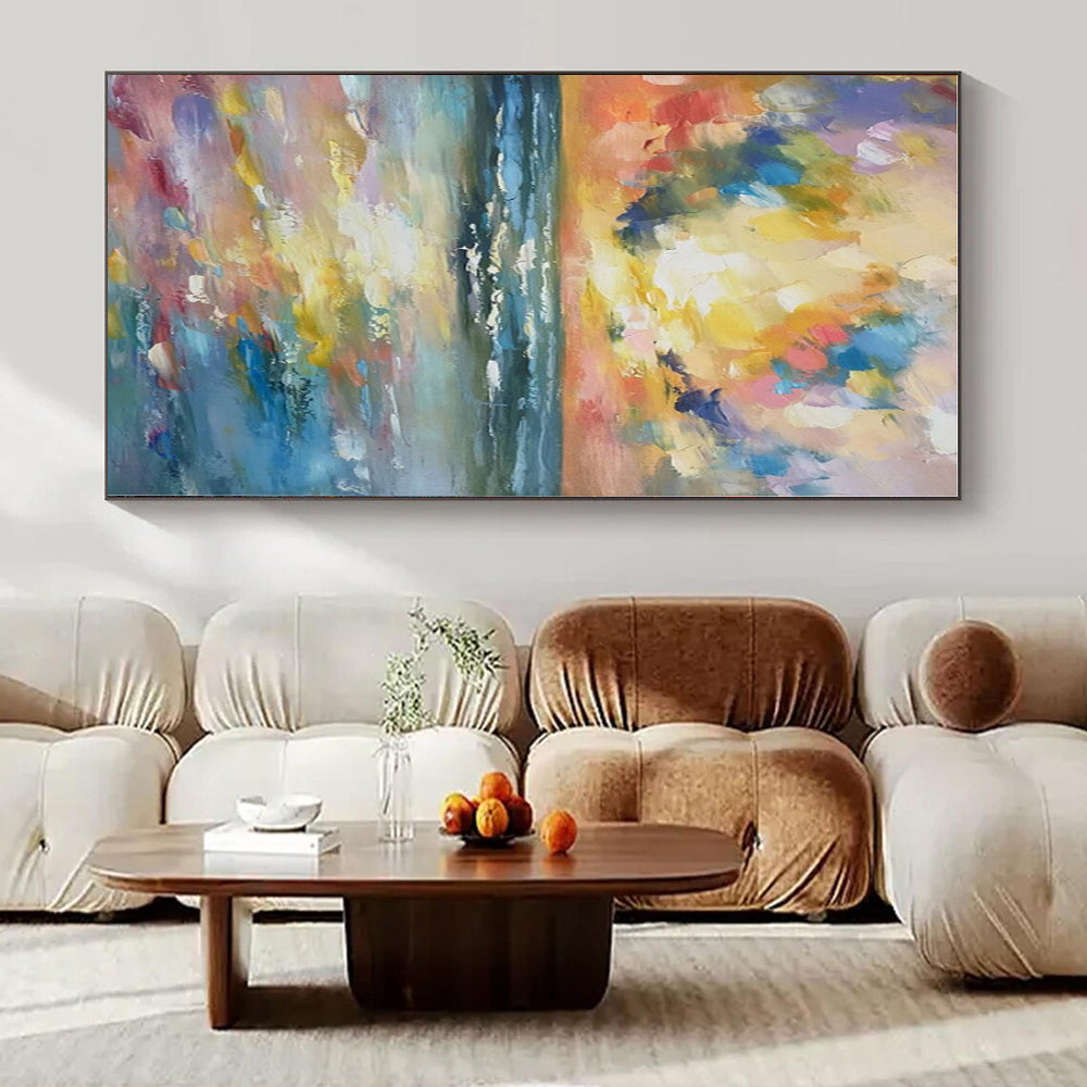 Custom Hand-Painted Abstract Mural for Bedroom & Hotel Poolside Cabanas