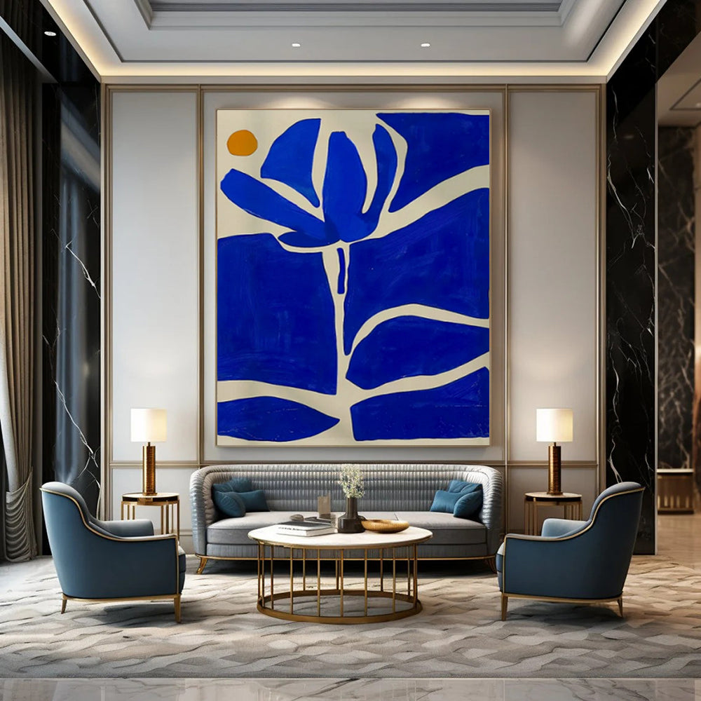 Giant Hand-Painted Contemporary Abstract Painting for Technology Startup Office Breakout Areas