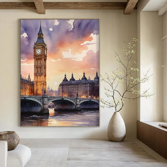 Verdant Reverberations: Extended Hand - Painted Textured Custom Abstract Painting for Bedroom and Bar DTP091