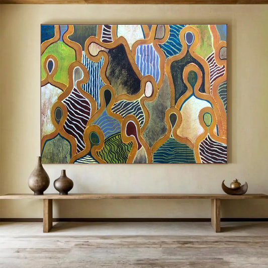 Gigantic Textured Hand - Painted Abstract Wall Mural for Decorative Impact DKH716